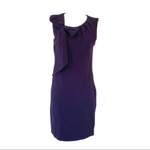 Milly Nicolla Bow-Shoulder Sheath Dress Purple Sm